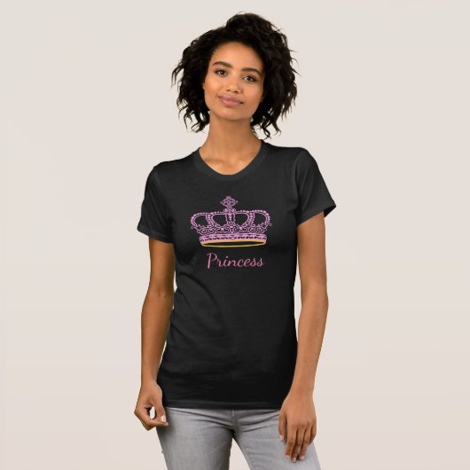 Roze prinses kroon t-shirt (Voorkant volledig)