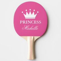 Roze prinses kroon tafeltennis pong paddle