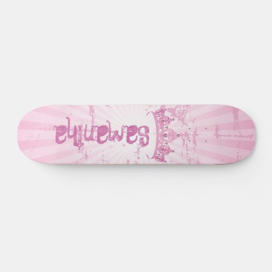 Roze Prinses Kroon Tiara Mini Skateboard (Horizontaal)