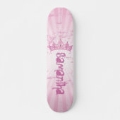 Roze Prinses Kroon Tiara Mini Skateboard (Voorkant)
