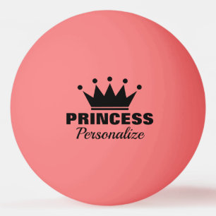 Roze prinses kroontafel tennis ping pongbal pingpongbal