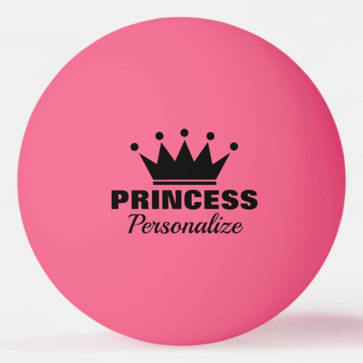 Roze prinses kroontafel tennis ping pongbal pingpongbal (Voorkant)