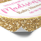 Roze prinses kroonwelkomstbord Girl Shower Gold Poster (Hoek)