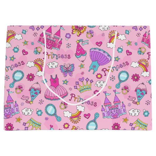 Roze prinses Large Gift Bag Groot Cadeauzakje (Voorkant)