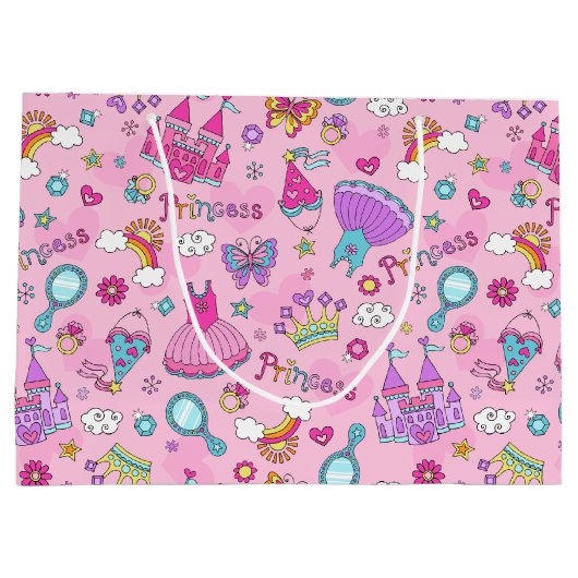 Roze prinses Large Gift Bag Groot Cadeauzakje (Achterkant)