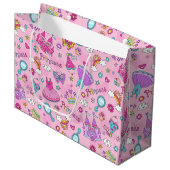 Roze prinses Large Gift Bag Groot Cadeauzakje (Voorkant Gekanteld)