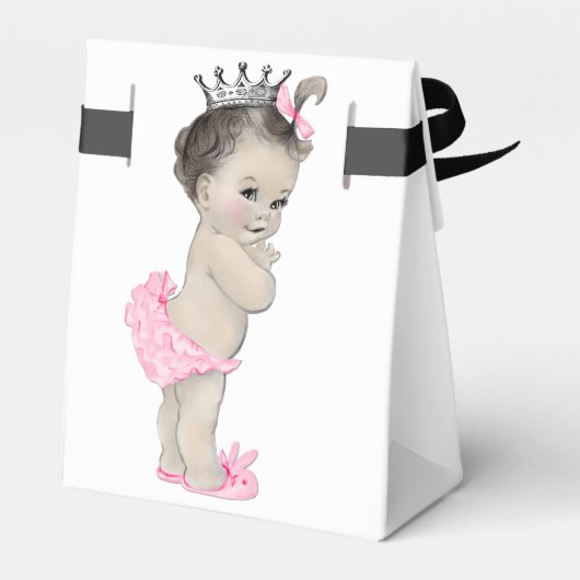 Roze Prinses Meisje Baby shower Bedankdoosjes (Achterkant)
