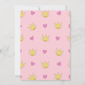 Roze Prinses Meisjes Verjaardagsfeest Uitnodiging (Achterkant)
