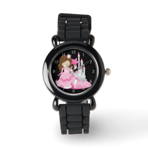 roze prinses met Castle Horloge