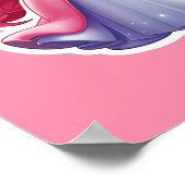 Roze prinses met magische toverstaf en tiara poster (Hoek)