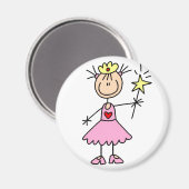 Roze prinses met tovermagneet magneet (Voorkant / Achterkant)