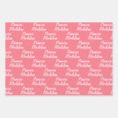 Roze prinses Name & Princess Crowns Inpakpapier Vel (Voorkant)