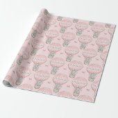 Roze Prinses Olifant Heet Lucht Ballon Cadeaupapier (Uitgerold)
