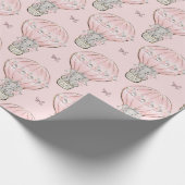 Roze Prinses Olifant Heet Lucht Ballon Cadeaupapier (Hoek)