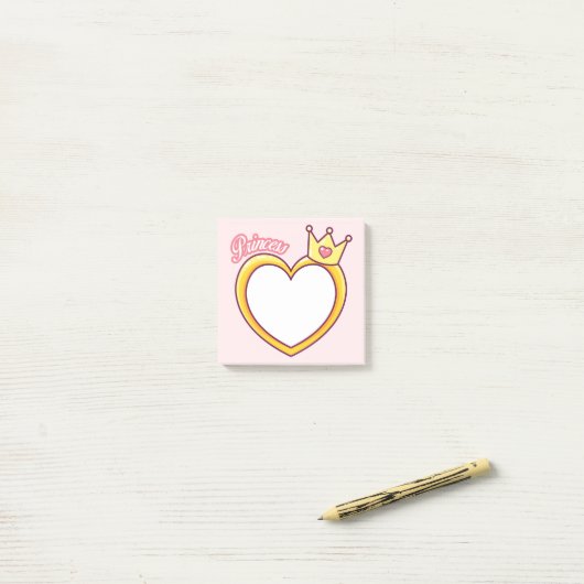 Roze prinses Post-It Notes (Op bureau)