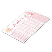 Roze prinses Potty Chart Gepersonaliseerde Naam Ta Notitieblok (Schuin)