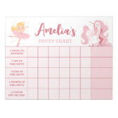 Roze prinses Potty Chart Gepersonaliseerde Naam Ta Notitieblok (Voorkant)