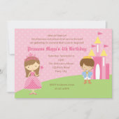 Roze prinses & prins Birthday-uitnodigingen Kaart (Voorkant)