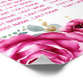 Roze Prinses Quinceañera 15 Tafel Zitplaatsen Graf Poster (Hoek)