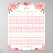 Roze Prinses Quinceañera 15 tafels Zithoek Poster (Voorkant)
