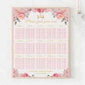 Roze Prinses Quinceañera 15 tafels Zithoek Poster