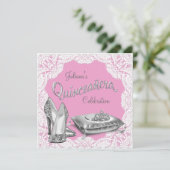 Roze Prinses Quinceanera Kaart (Staand voorkant)