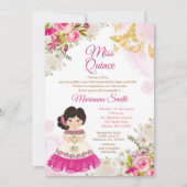 Roze Prinses Quinceanera Vlinder Kaart (Voorkant)