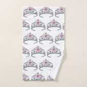  roze prinses Silver Tiara Crown Bad Handdoek (Handdoek)