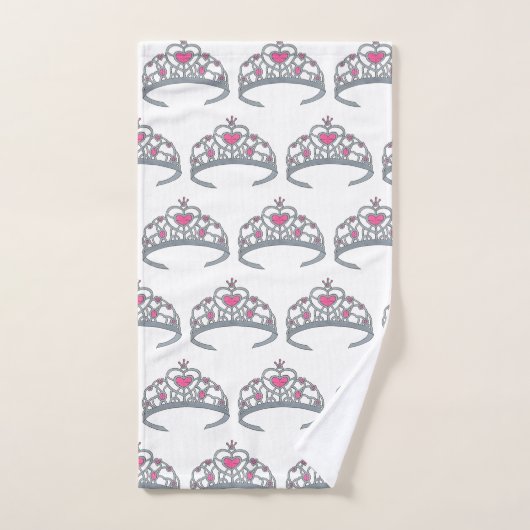 roze prinses Silver Tiara Crown Bad Handdoek (Handdoek)