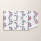  roze prinses Silver Tiara Crown Bad Handdoek (Handdoek)