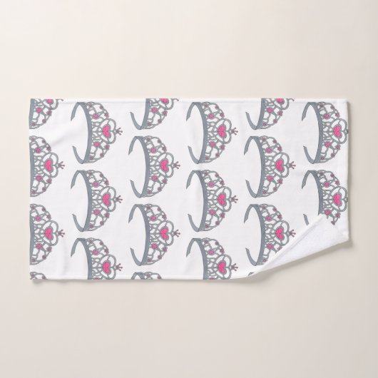  roze prinses Silver Tiara Crown Bad Handdoek (Handdoek)