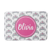  roze prinses Silver Tiara Crown Badmat (Voorkant)