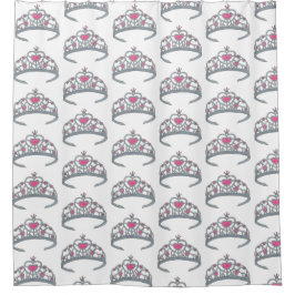  roze prinses Silver Tiara Crown Douchegordijn