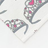  roze prinses Silver Tiara Crown Fleece Deken (Hoek)