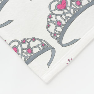 roze prinses Silver Tiara Crown Fleece Deken