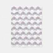  roze prinses Silver Tiara Crown Fleece Deken (Voorkant)