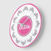 roze prinses Silver Tiara Crown Grote Klok (Hoek)