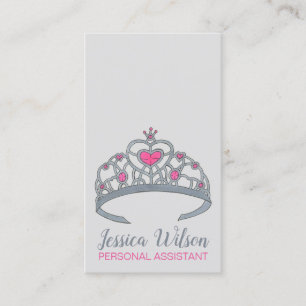 roze prinses Silver Tiara Crown Visitekaartje
