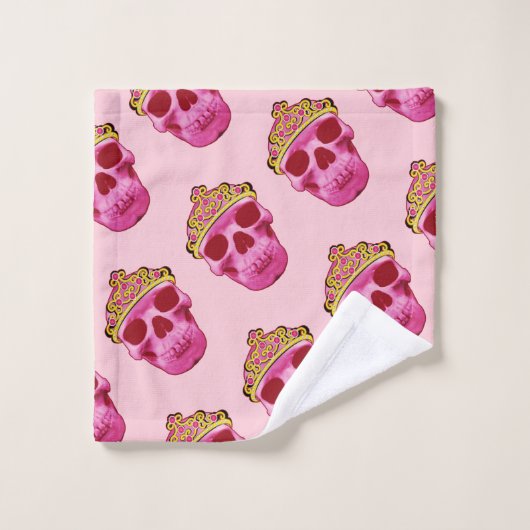Roze prinses Skull Skeleton Bad Handdoek (Wasdoekje)
