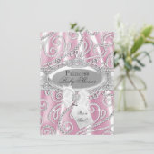 Roze prinses Sparkle Diamond Baby shower Invite Kaart (Staand voorkant)