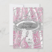 Roze prinses Sparkle Diamond Baby shower Invite Kaart (Voorkant)