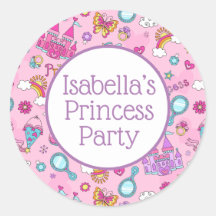 Roze prinses Sticker, glanzend, klein, 1½ inch