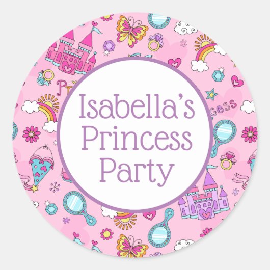 Roze prinses Sticker, glanzend, klein, 1½ inch Ronde Sticker (Voorkant)