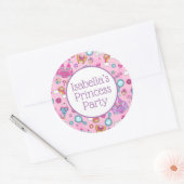 Roze prinses Sticker, glanzend, klein, 1½ inch Ronde Sticker (Envelop)