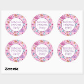 Roze prinses Sticker, glanzend, klein, 1½ inch Ronde Sticker (Vel)