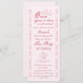 Roze Prinses Tea Party Verjaardag Kaart (Voorkant / Achterkant)