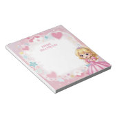 Roze prinses Theme Blonde gepersonaliseerde Mitswa Notitieblok (Schuin)