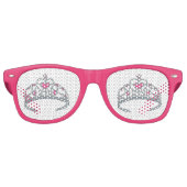 -roze prinses Tiara Birthday Party Favor Retro Zonnebril (Voorkant)