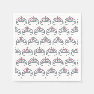 -roze prinses Tiara Birthday Party Girl Servet