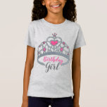 -roze prinses Tiara Birthday Party Girl T-shirt<br><div class="desc">Design heeft een originele markeerillustratie van een roze prinses tiara, met BIRTHDAY GIRL in een leuk lettertype. Perfect voor een verjaardagsfeestje of viering met een prinsessenthema! Deze tiara illustratie is ook beschikbaar op andere coördinerende partijproducten. Zie je niet wat je zoekt? Hulp nodig bij maatwerk? Neem contact op met Rebecca...</div>